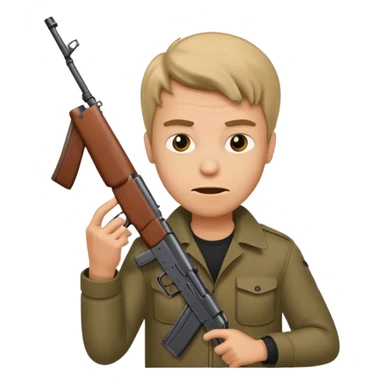 mad guy with an ak47 sticker