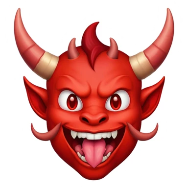 devil face with tongue out smiling  sticker