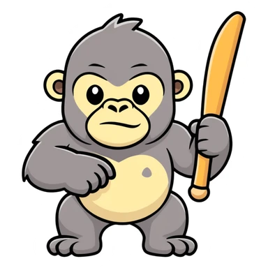 Gorilla with a bat sticker
