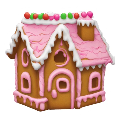 Gingerbread house with pink frosting  sticker