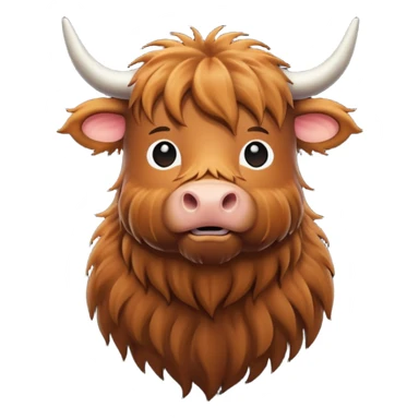 highland cow emoji outline sticker