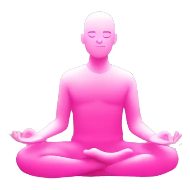 A person who’s sitting in a meditation position, and the pink aura around him. And the person itself pink sticker