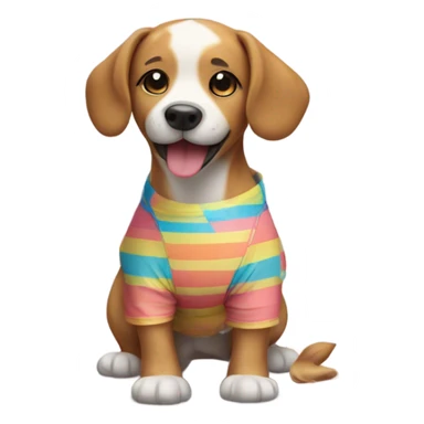 dog wearing a swimsuit  sticker