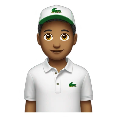 Kid with lacoste polo sticker