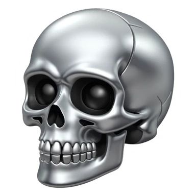 silver chrome scull sticker