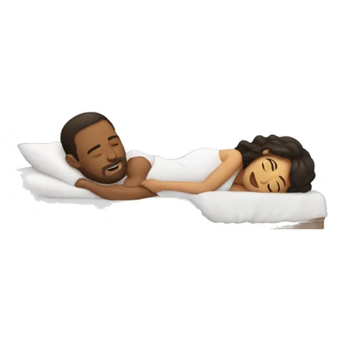 Woman and man cuddling in bed sticker
