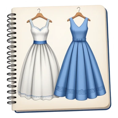 M sketchbook with dress drawings  sticker