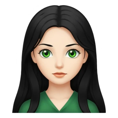 Long black hair woman sticker