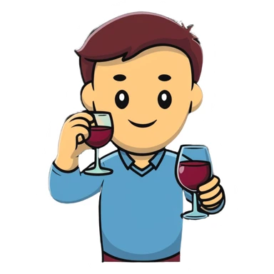 man toasting with wine glass sticker