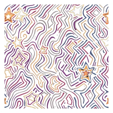 clean simple design with only a glowing sparkle or star overlaid on a roll of patterned fabric, no faces or characters sticker