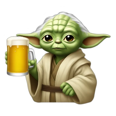 Bebe yoda qui bois une bière sticker