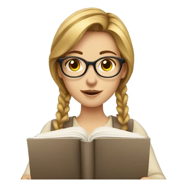 young european woman studying  sticker