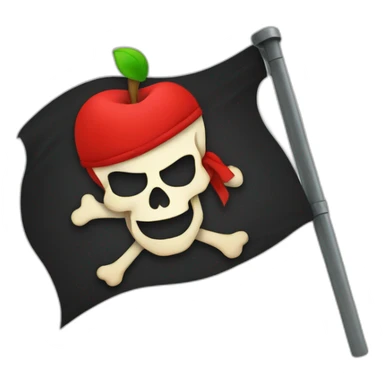 apple logo pirate flag sticker