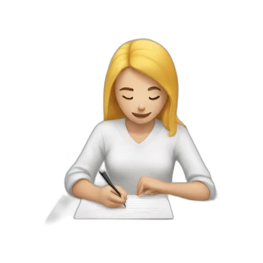 Person writing a letter  sticker