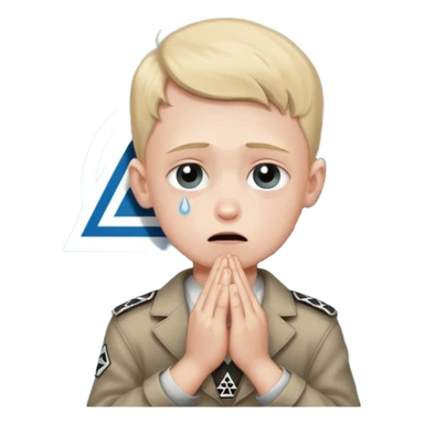 budda crying while praying with floating nazi illuminati eye of raw around him while saying boy with an israel symble on his hand sticker