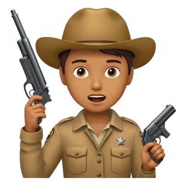 Gun pointing at a person’s mouth sticker