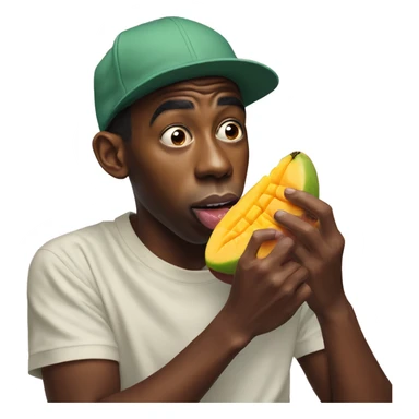 Tyler the creator eating a mango sticker