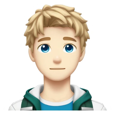 My hero academia style, light brown hair and blue eyes boy  sticker