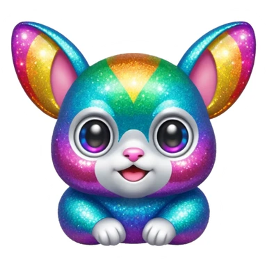 rainbow glitter gizmo  sticker