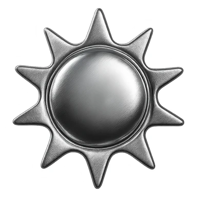 bright yellow sun, chrome style, apple emoji inspired sticker