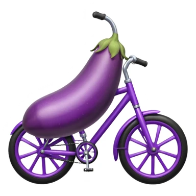 Eggplant on a bike sticker
