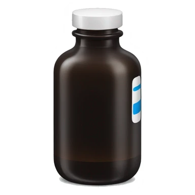 Dark glass bottle with supplements  sticker