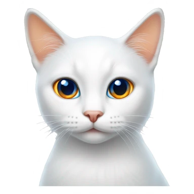 White cat with blue eyes and orange stripe tail sticker