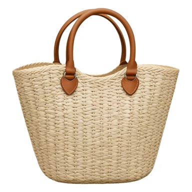 white straw beach bag sticker