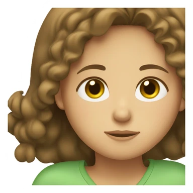 Brown haired girl with green eyes sleeping sticker