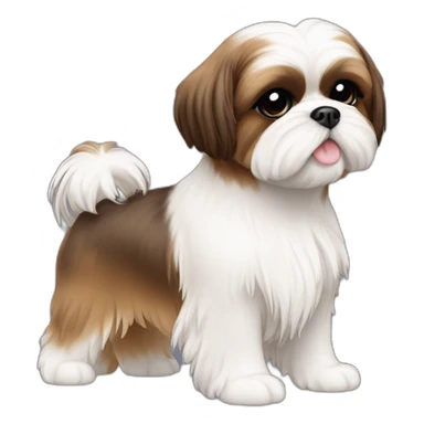 Shih tzu female wite wthi brown sticker