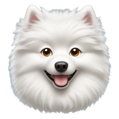 white fluffy spitz  sticker