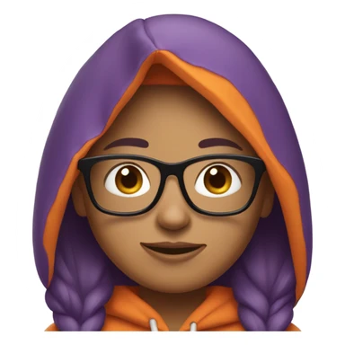  it specialist-woman-glasses-purple-hair- orang hoodie sticker