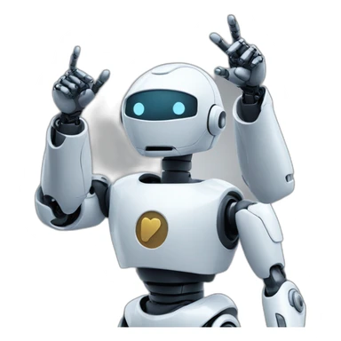 robot pointing to the sky sticker