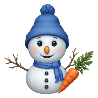 snowman wearing blue hat sticker