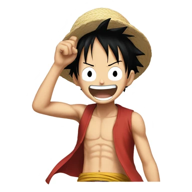 Luffy from one piece cheering sticker