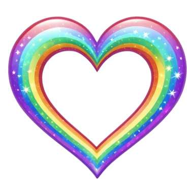 heart with rainbow sparkle trail sticker