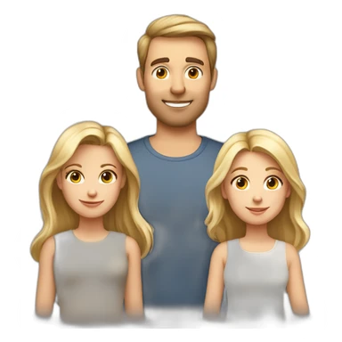 Family of 5 blonde mom brown hair dad 8year old blonde girl, 4year old light brown hair boy and 1 year old light brown hair girl sticker