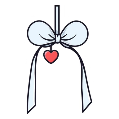 Bunch of Dangling hearts from a ribbon sticker