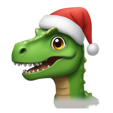 dinosaur with a christmas hat sticker