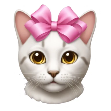 cat with a pink bow on the head sticker