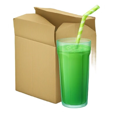 green carton of juice with a straw sticker