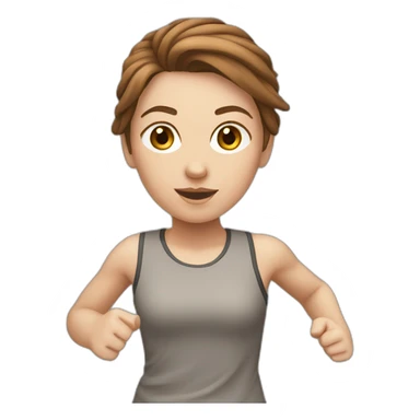 white-girl-running, brown-hair sticker