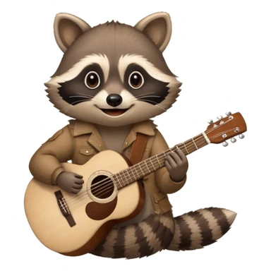 Raccon with guitar sticker