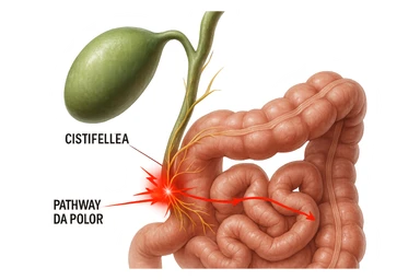 CISTIFELLEA E INTESTINO SONO COLLEGATI NEL DOLORE, iperrealistico 4k sticker