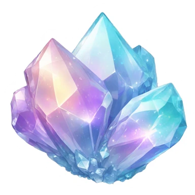 Sparkly glossy Pastel iridescent glass crystal cluster sticker