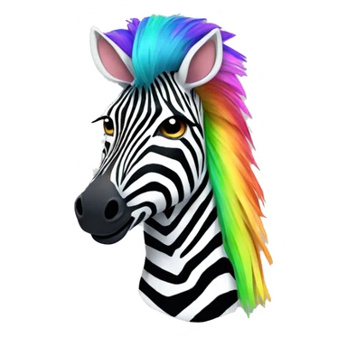 zebra in rainbow wig sticker