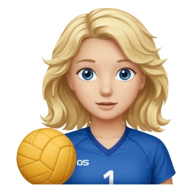 Blonde wavy haired girl with blue eyes volleyball player sticker