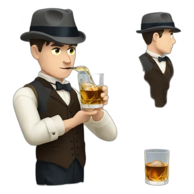Tommy shelby peaky blinders drinking whisky sticker
