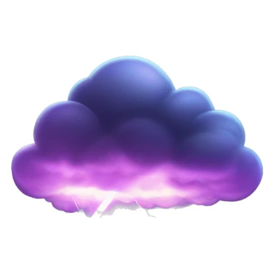 Dark iridescent cloud glowing with lightning  sticker