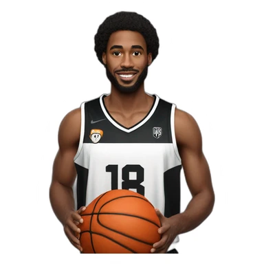 Zach Leday wearing Partizan basketball jersey sticker
